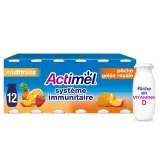 ACTIMEL Yaourt à boire aromatisé multifruits pêche gelée royale