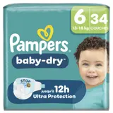 Pampers Baby-Dry Taille 6 - 13kg-18kg – x34 Couches