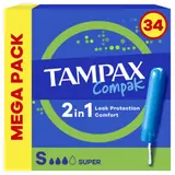 Tampax Compak Super Tampons Avec Applicateur x34