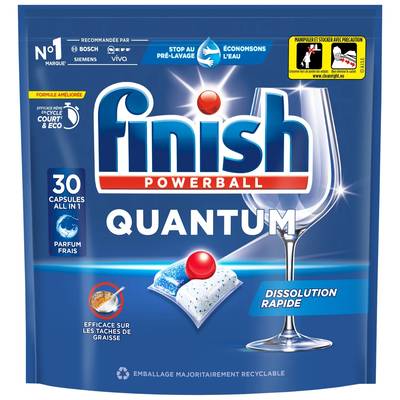 Finish Capsules Lave-vaisselle Quantum Powerball All in One, 68 capsules