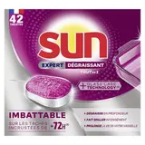 Sun Tablettes lave-vaisselle Tout en 1 Anti-tâches Expert Dégraissant, 42 lavages