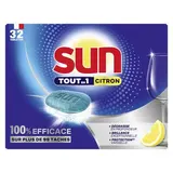 Sun Tablettes lave-vaisselle Tout en 1 Citron, 32  tablettes