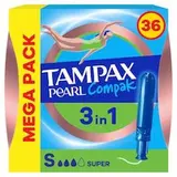 Tampons Pearl compak 3 en 1 super, Tampax (x 36)
