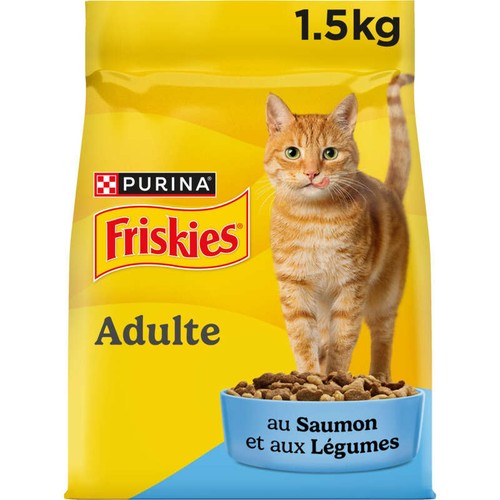 Friskies Croquettes au Saumon et aux Légumes - 1,5kg - Chat Adulte