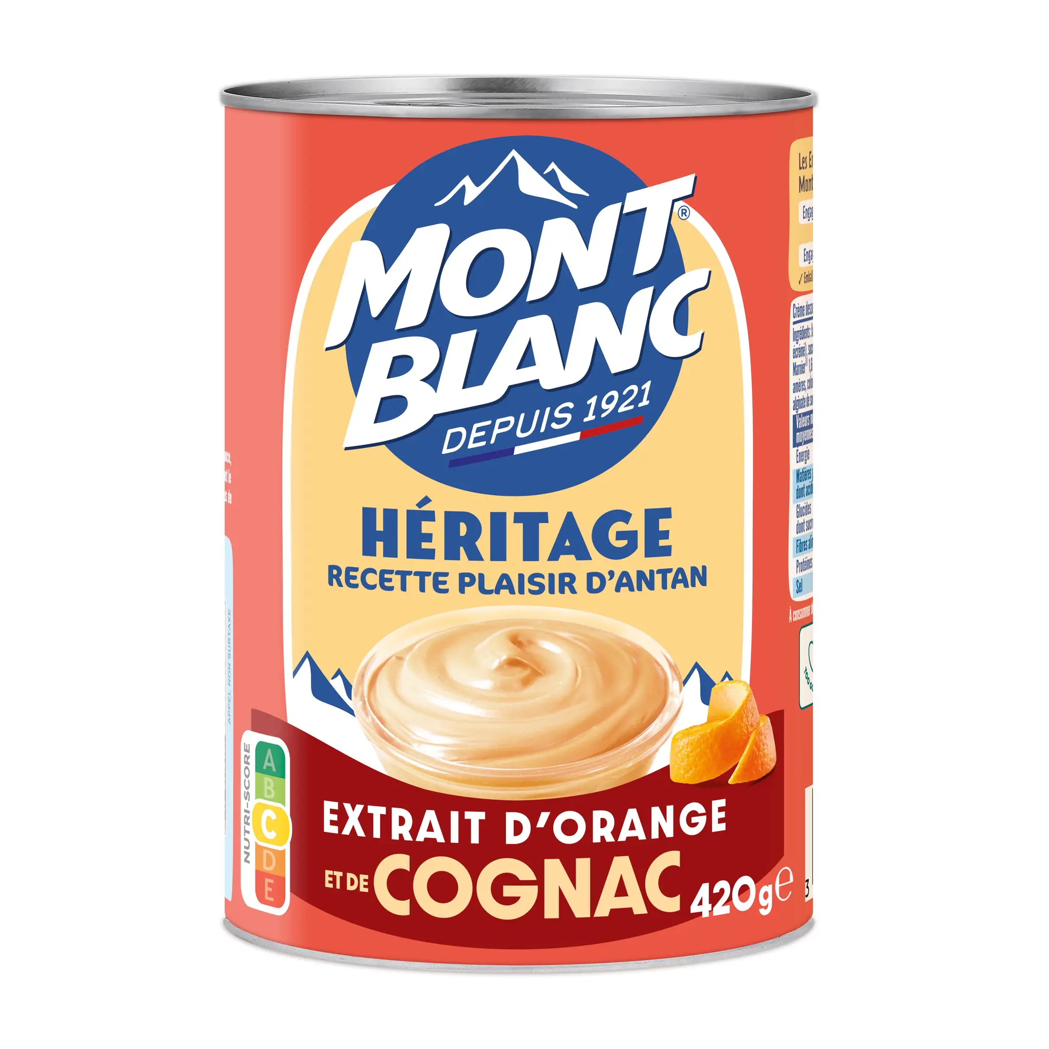 MONT BLANC Crème dessert à l'extrait d'orange et de cognac