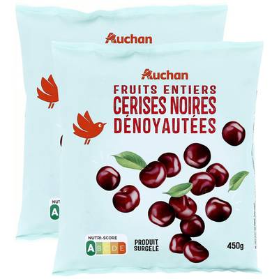 Auchan Cerises griottes dénoyautées, Lot de 2x450g