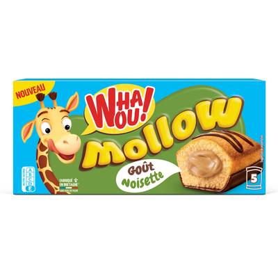 Whaou Gâteau Moelleux Noisette Molllow, 5 gâteaux - 150g