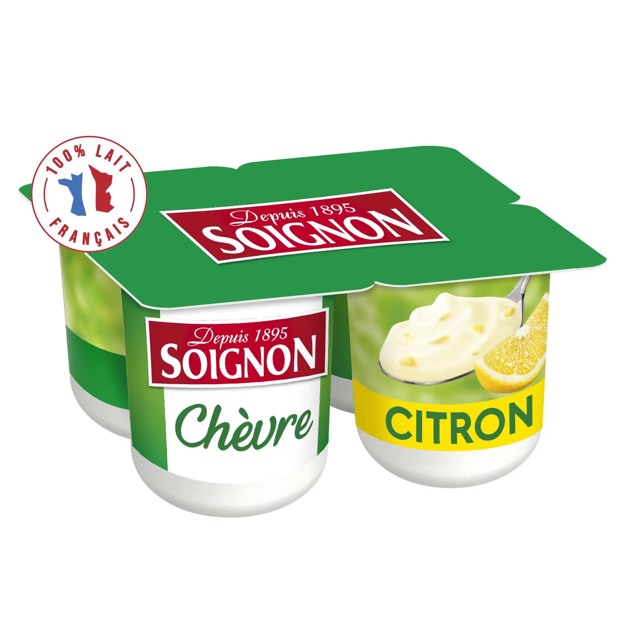 SOIGNON Yaourt aromatisé citron au lait de chèvre