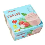 Auchan Dessert végétal brassé fraise au lait de coco, 4x100g