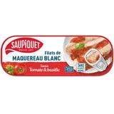 Saupiquet Filets de Maquereaux Sauce Tomate Basilic en conserve, 169g