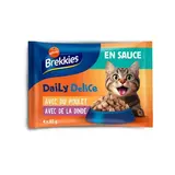 Affinity - Brekkies Délice Sachet Repas en Sauce Poulet Dinde pour chat, 4x85g