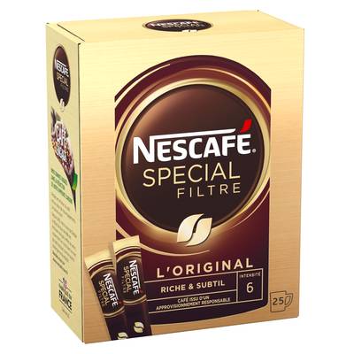 Nescafé Café Soluble Spécial Filtre, 25 Sticks