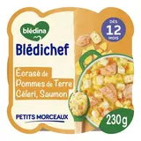 Blédina - Blédi'chef Écrasé de Pommes de terre Céleri Saumon Assiette Bébé dès 12 mois, 230g