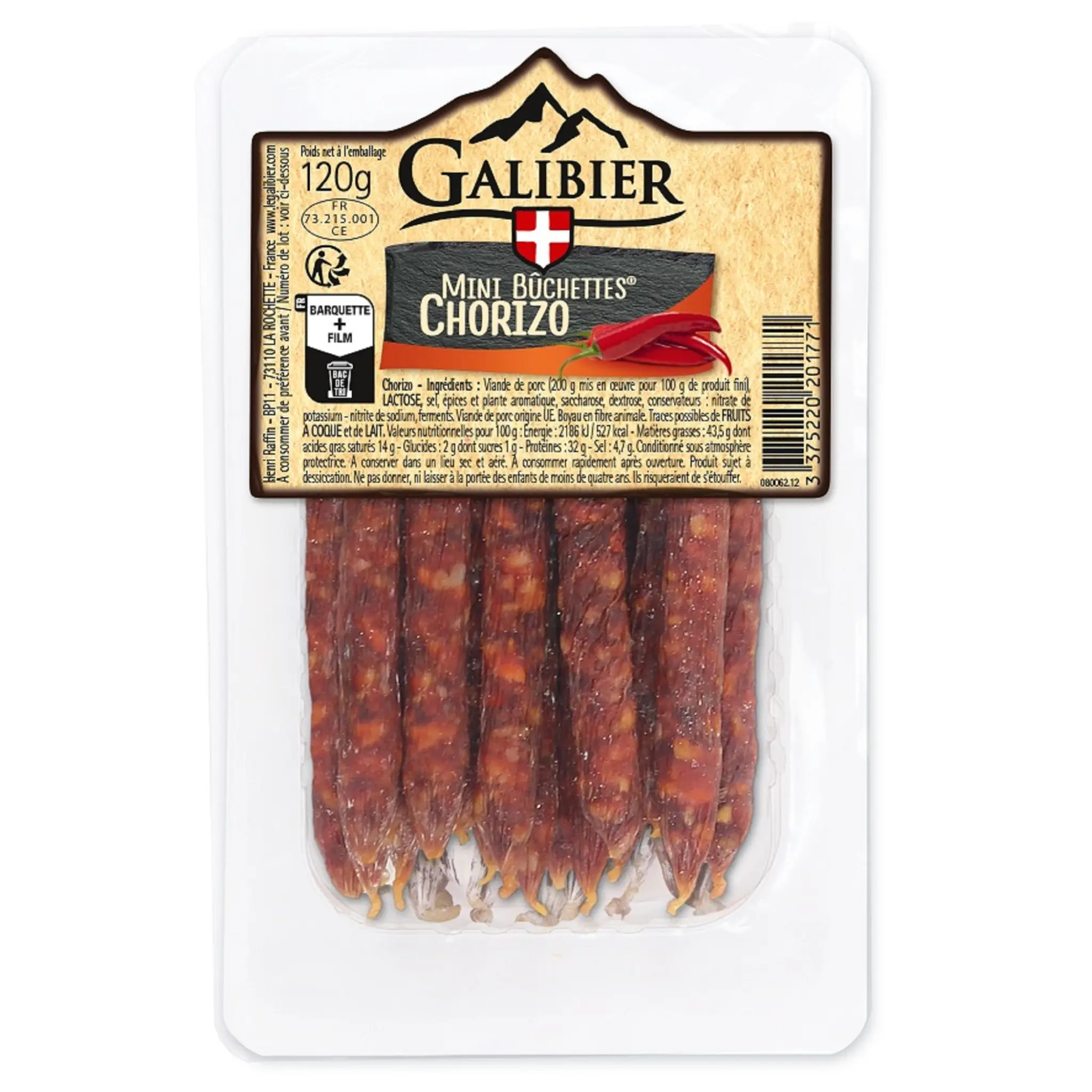 GALIBIER Les mini bûchettes chorizo