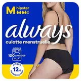 Always Culotte menstruelle Taille S 38/40 Noire Flux Léger & Moyen, 1 culotte