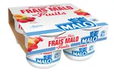 Fromage frais au lait pasteurisé aux fruits - pêche, grosseille, fraise - 40% MG, Malo (4 x 100 g)