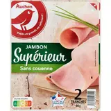 Auchan Jambon Supérieur Sans Couenne, 2 tranches - 80g