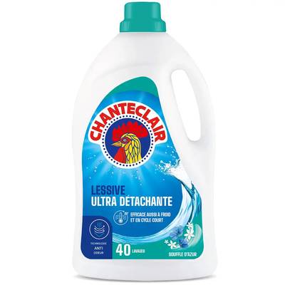 Chanteclair Lessive Liquide Ultra Détachante Souffle d'Azur, 40 lavages - 1,8l