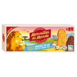 Merveilles du monde Biscuits nappés au chocolat au lait, noisettes et amandes, 12 biscuits - 200g