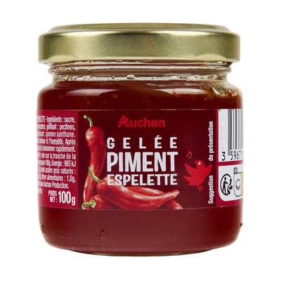 Auchan Gelée au piment d'Espelette en bocal, 100g
