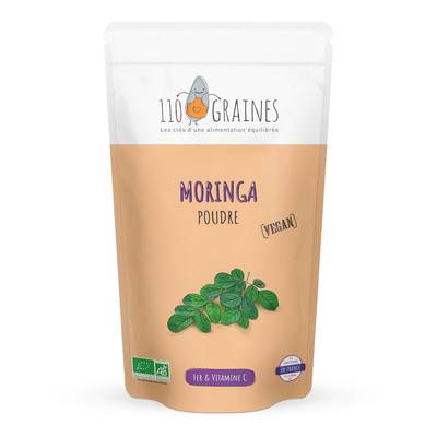 110 Graines Moringa en Poudre Bio - Complément alimentaire, 200g