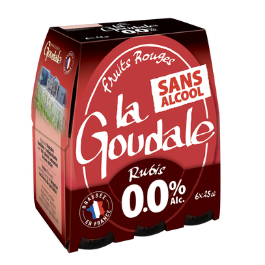 Bière sans alcool rubis LA GOUDALE - 0° - pack 6x25CL