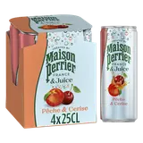 Boisson Gazeuse Pêche Cerise MAISON PERRIER MAGNETIC JUICE 4x25cl