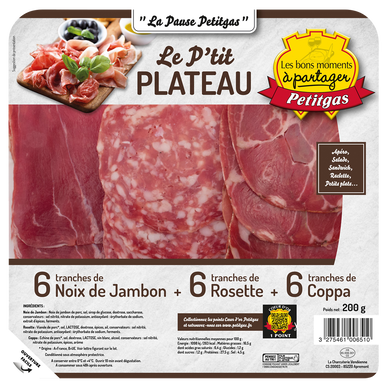 Plateau assortiment charcuterie PETITGAS  200g