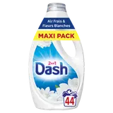 Lessive liquide DASH 2en1 air frais & fleurs blanches 44 lavages 1,98L