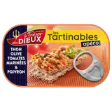 Tartinable thon olives/tomates marinées&poivrons LES DIEUX, 90g