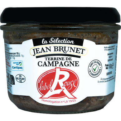 Terrine de campagne porc fermier Label Rouge JEAN BRUNET, 180g