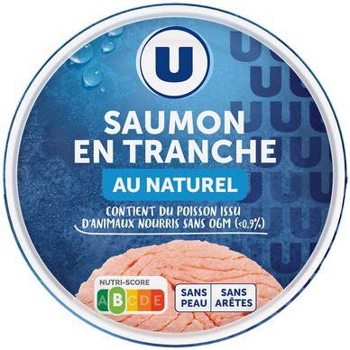 Saumon au naturel sans peau et sans arête  boîte de 1/5, 112g