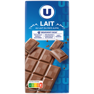 Chocolat au lait extra fin, tablette 100g