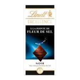Chocolat noir fleur de sel Excellence LINDT, Tablette de 100g