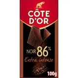 Chocolat noir 86% intense dégustation COTE D'OR, tablette 100g