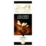 Chocolat noir et amandes effilées EXCELLENCE LINDT, Tablette de 100g