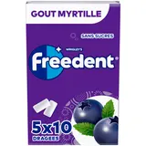 Chewing-gum Myrtille sans sucres FREEDENT 5x10 dragées