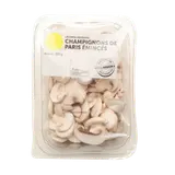 Champignon Paris blanc émincé, barquette 200g