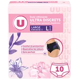 Sous-vêtements U incontinence Discrets Femme taille L Noir x10