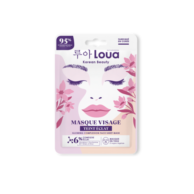 Masque visage en tissu teint éclat LOUA, x1