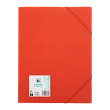 Chemise élastiques A4 3 rabats polypro rouge opaque