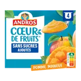 Compote Cur de Fruits SSA pomme mangue ANDROS 4x97g