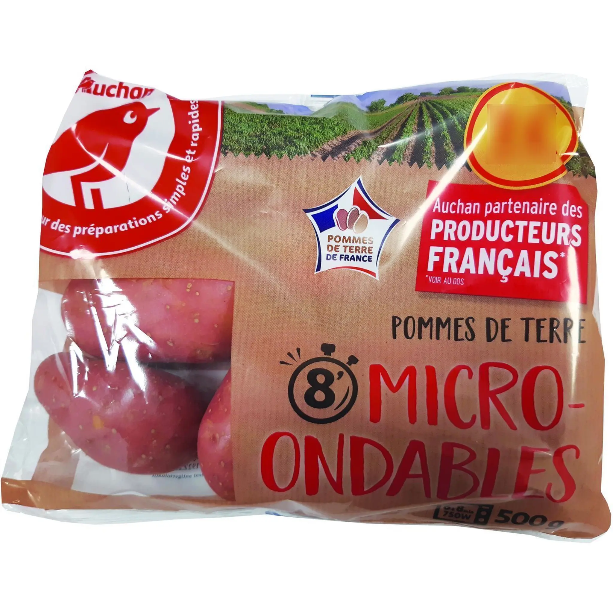 Pommes de terre de consommation rouges à chair ferme micro-ondable