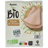 Auchan BIO Blanc de Poulet Bio Sans Nitrite, 4 tranches - 120g