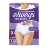 Always Discreet Culotte Fuites Urinaires Plus Taille XL, 7 culottes