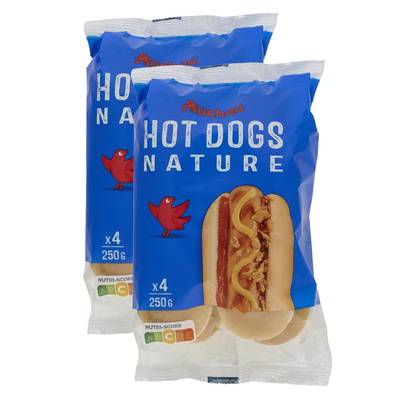 Auchan Pains Hot Dogs, Lot de 2x250g