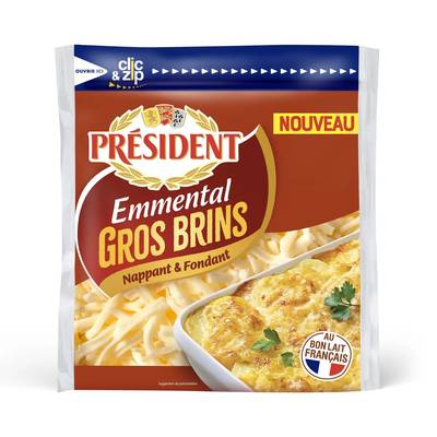 Président Emmental râpé gros brins, 150g