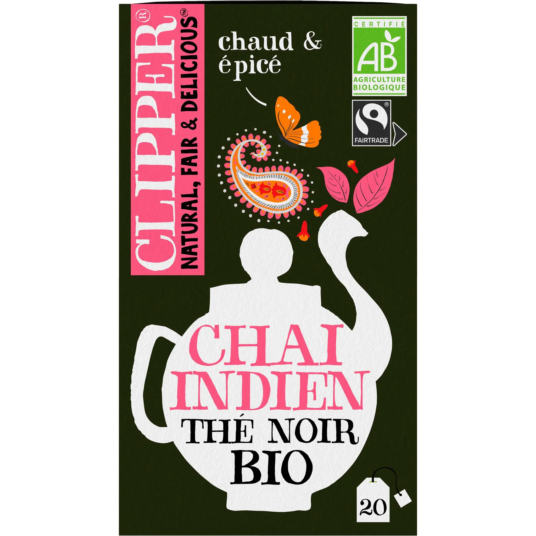 CLIPPER Thé noir chaï indien aux épices bio