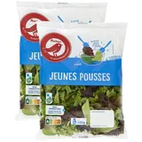Auchan Mélange de Jeunes Pousses Épinard et Laitue, Lot de 2x125g