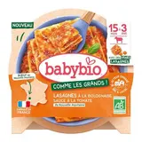 Babybio Lasagnes à la bolognaise Sauce Tomate Bio 15 mois, 200g